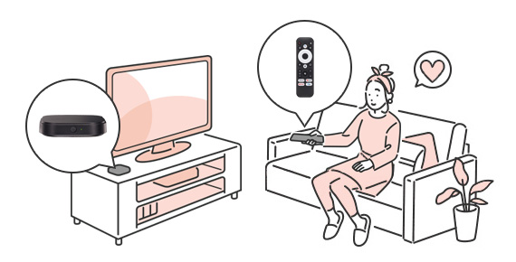 ネット動画をテレビの大画面で!イメージ 実装にご提供するものは写真と異なる場合があります。